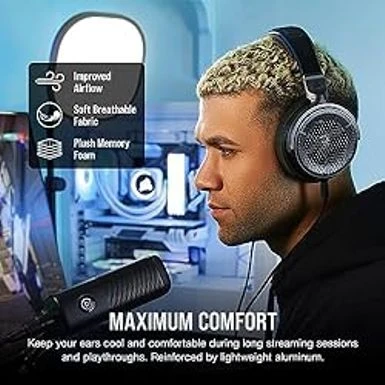 Corsair Virtuoso PRO Wired Open Back Gaming Headset - Detachable Uni-Directional Microphone - 50mm Graphene Drivers - 20Hz-40 KHz Frequency Response - Carbon - Image 6