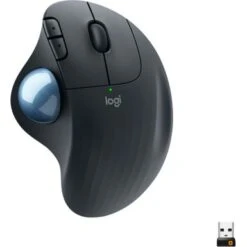 Logitech - ERGO M575 Wireless Trackball Mouse With Ergonomic Design - Black