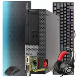Dell 3010 Gaming Computer PC, Intel I5 Quad Core Gen 4, NVIDIA GeForce GT 730 2GB, 16GB DDR3 RAM, 240GB SSD, 2TB HDD, WiFi, Windows 10, Renewed, Includes PERIPHIO 4-IN-1 PC Gaming Kit