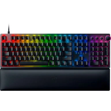 Razer - Huntsman V2 Full Size Wired Optical Red Linear Switch Gaming Keyboard With Chroma RGB Backlighting - Black