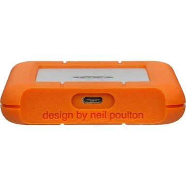 Seagate LaCie - Rugged 2TB External USB-C, USB 3.1 Gen 1 Portable Hard Drive - Orange/Silver - Image 3