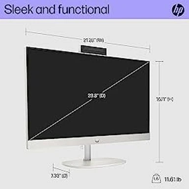HP 23.8 Inch All-in-One Desktop PC, FHD Display, AMD Athlon Silver 7120U, 8 GB RAM, 256 GB SSD, AMD Radeon Graphics, Windows 11 Home, 24-cr0010 (2023) - Image 5