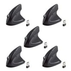 IMicro 5 Pack MO-WVEO01 2.4GHz Wireless Vertical Ergonomic Optical Mouse,