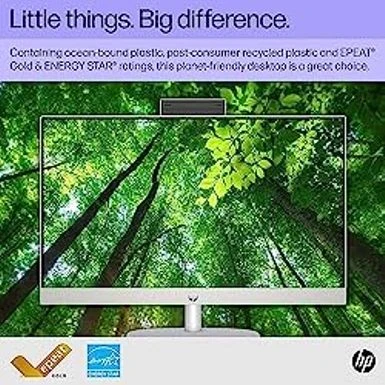 HP 23.8 Inch All-in-One Desktop PC, FHD Display, AMD Athlon Gold 7220U, 8 GB RAM, 256 GB SSD, AMD Radeon Graphics, Windows 11 Home, 24-cr0020 (2023) - Image 7