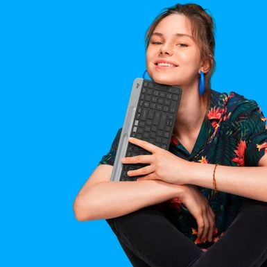 Logitech - K585 Full-size Wireless Scissor Keyboard For Windows, Mac, Chrome, Android With Build-in Cradle For Device - Graphite - Image 4