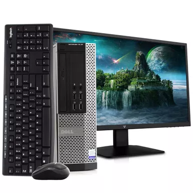 Dell Optiplex 7020 Desktop Computer, 3.2 GHz Intel I5 Quad Core, 8GB DDR3 RAM, 500GB HDD, Windows 10 Professional 64bit, New 24in LCD (Refurbished)