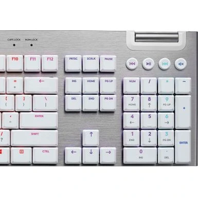 Logitech - G815 LIGHTSYNC Full-size Wired Mechanical GL Tactile Switch Gaming Keyboard With RGB Backlighting - White - Image 2