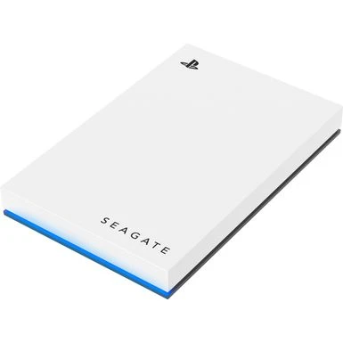 Seagate - Game Drive For PlayStation Consoles 2TB External USB 3.2 Gen 1 Portable Hard Drive With Blue LED Lighting - White - Image 3