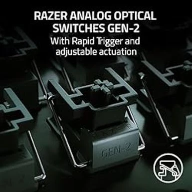 Razer Huntsman V3 Pro Esports Gaming Keyboard: Analog Optical Switches W/Rapid Trigger & Adjustable Actuation - Media Keys & Dial - Doubleshot PBT Keycaps - Aluminum Top Plate - Wrist Rest - Image 2