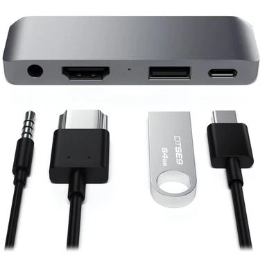 Satechi Aluminum USB Type-C Mobile Pro Hub, Space Gray - Image 4