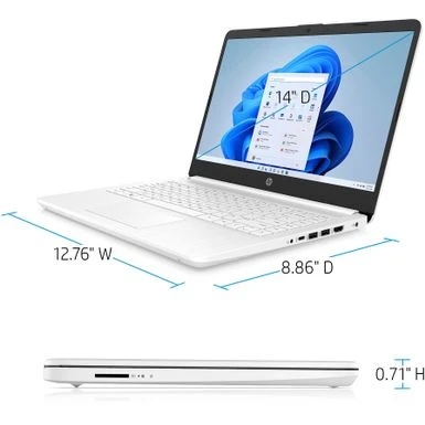 HP - 14" Laptop - Intel Celeron - 4GB Memory - 64GB EMMC - Snowflake White - Image 9