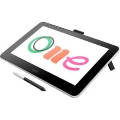 Wacom - One - Drawing Tablet With Screen, 13.3" Pen Display For Mac, PC, Chromebook & Android - Flint White