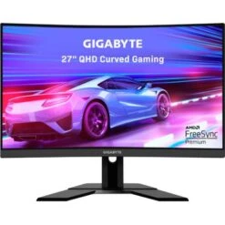 GIGABYTE - G27QC A 27" LED Curved QHD Adaptive Sync Gaming Monitor With HDR (HDMI, DisplayPort, USB) - Black