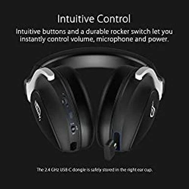 ASUS ROG Delta S Wireless Gaming Headset (AI Beamforming Mic, 7.1 Surround Sound, 50mm Drivers, Lightweight, Low-Latency, 2.4GHz, Bluetooth, USB-C, For PC, Mac, PS4, PS5, Switch, Mobile Device)-Black - Image 7