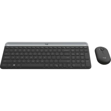 Logitech - MK470 Full-size Wireless Scissor Keyboard And Mouse Bundle For Windows With Quiet Clicks - Black/Gray - Image 2