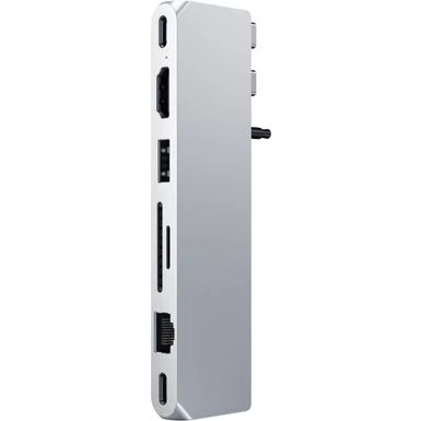 Satechi 8-In-1 Dual USB Type-C Pro Hub Max For Select Apple MacBook Pro & MacBook Air, Silver - Image 2