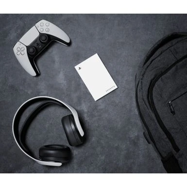 Seagate - Game Drive For PlayStation Consoles 2TB External USB 3.2 Gen 1 Portable Hard Drive With Blue LED Lighting - White - Image 4