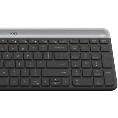 Logitech - MK470 Full-size Wireless Scissor Keyboard And Mouse Bundle For Windows With Quiet Clicks - Black/Gray - Image 7