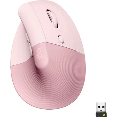 Logitech - Lift Vertical Wireless Ergonomic Mouse With 4 Customizable Buttons - Rose