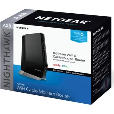 NETGEAR - Nighthawk AX6000 Wi-Fi 6 Router With DOCIS 3.1 Cable Modem - Black - Image 3