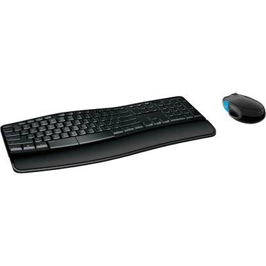 Microsoft - Ergonomic Full-size Wireless Sculpt Comfort Desktop USB Keyboard And Mouse Bundle - Black