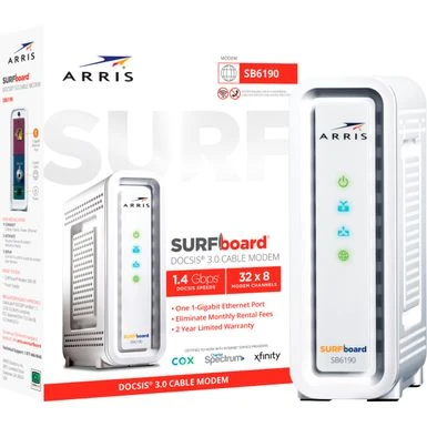 Motorola ARRIS - SURFboard SB6190 32 X 8 DOCSIS 3.0 Cable Modem - White