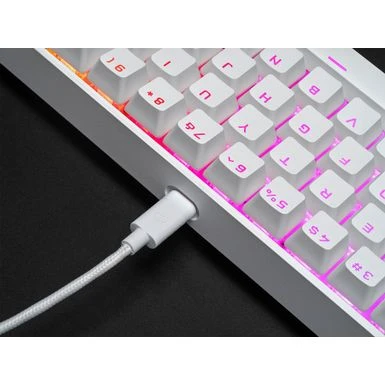 CORSAIR - K65 RGB Mini Wired 60% Mechanical Cherry MX SPEED Linear Switch Gaming Keyboard With PBT Double-Shot Keycaps - White - Image 7