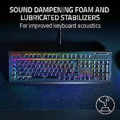 Razer BlackWidow V4 X - Mechanical Gaming Keyboard: Yellow Switches Linear & Silent - 6 Dedicated Macro Keys - Chroma RGB - Doubleshot ABS Keycaps - Media Controls - Sound Dampening & Stabilizers - Image 7