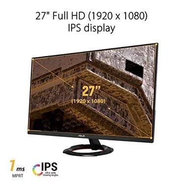 ASUS TUF Gaming 27โ 1080P Monitor (VG279Q1R) - Full HD, IPS, 144Hz, 1ms, Extreme Low Motion Blur, Speaker, FreeSync Premium, Shadow Boost, VESA Mountable, DisplayPort, HDMI, Tilt Adjustable - Image 2