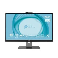 MSI PRO AP242 12M-217US 23.8" Full HD All-In-One Desktop Computer, Intel Core I7-12700 2.1GHz, 16GB RAM, 500GB SSD, Windows 11 Pro, Black