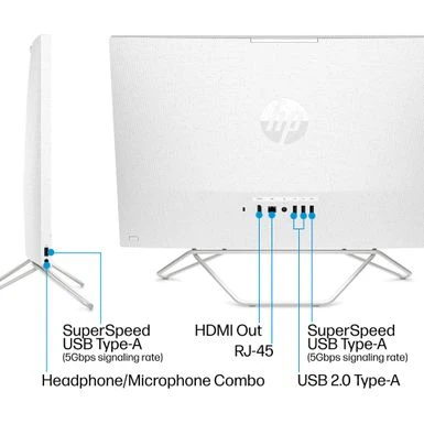 HP - 23.8" Full HD Touch-Screen All-in-One - Intel Core I3 - 8GB Memory - 512GB SSD - Starry White - Image 4