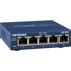 NETGEAR - 5-Port 10/100/1000 Gigabit Ethernet Unmanaged Switch - Blue