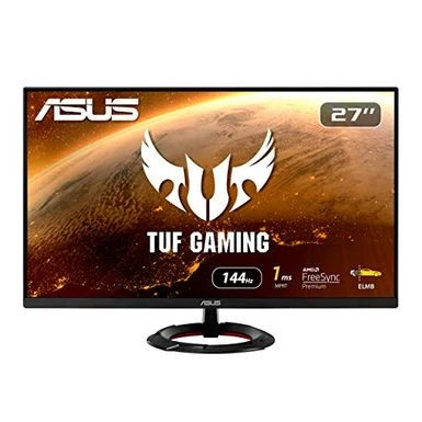ASUS TUF Gaming 27โ 1080P Monitor (VG279Q1R) - Full HD, IPS, 144Hz, 1ms, Extreme Low Motion Blur, Speaker, FreeSync Premium, Shadow Boost, VESA Mountable, DisplayPort, HDMI, Tilt Adjustable