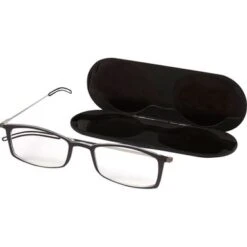 ThinOptics - Brooklyn 1.5 Strength Glasses With Milano Case - Black