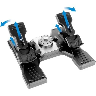 Logitech - Pro Flight Rudder Pedals Gaming Controller For PC - Black - Image 4
