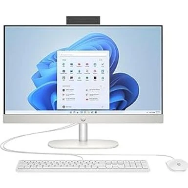 HP 23.8 Inch All-in-One Desktop PC, FHD Display, AMD Athlon Silver 7120U, 8 GB RAM, 256 GB SSD, AMD Radeon Graphics, Windows 11 Home, 24-cr0110 (2023)
