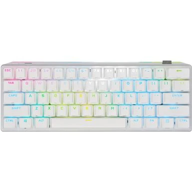 CORSAIR - K70 Pro Mini Wireless 60% RGB Mechanical Cherry MX SPEED Linear Switch Gaming Keyboard With Swappable MX Switches - White
