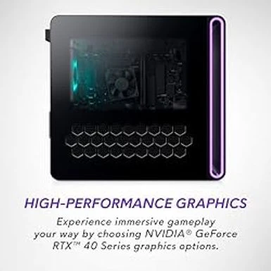 Dell Alienware Aurora R16 Gaming Desktop - Intel Core I7-13700F, 16GB DDR5 RAM, 512GB SSD + 1TB HDD, NVIDIA GeForce RTX 4060 8GB GDDR6 Graphics, Windows 11 Home, 1 Year Premium Support - Basalt Black - Image 4