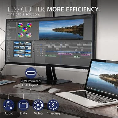 ViewSonic - ColorPro VP3881A 38" LED WQHD Curved Monitor With HDR10 (USB C/HDMI/DisplayPort) - Image 7