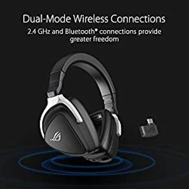 ASUS ROG Delta S Wireless Gaming Headset (AI Beamforming Mic, 7.1 Surround Sound, 50mm Drivers, Lightweight, Low-Latency, 2.4GHz, Bluetooth, USB-C, For PC, Mac, PS4, PS5, Switch, Mobile Device)-Black - Image 2