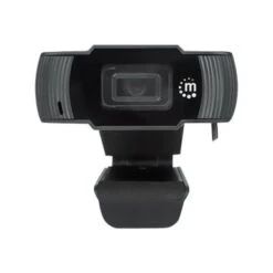 Manhattan USB Webcam Two Megapixels 1080p Full HD USB-A Integrated Microphone Adjustable Clip Base 30 Frame Per Second Black Box - Webcam