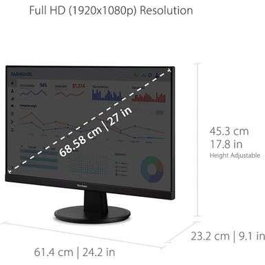 ViewSonic - VA2747-MH 27" LCD FHD Monitor (VGA, HDMI) - Black - Image 14