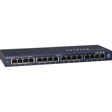 NETGEAR - 16-Port 10/100/1000 Mbps Gigabit Unmanaged Switch - Blue
