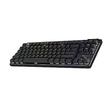 Logitech G PRO X TKL Lightspeed Wireless Gaming Keyboard, Ultra-Portable Tenkeyless Design, LIGHTSYNC RGB, PBT Keycaps, Clicky Switches (GX Blue),Black