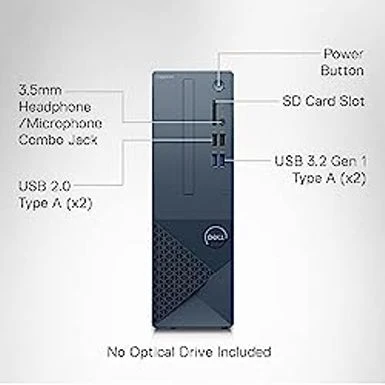 Dell Inspiron 3020S Desktop - Intel Core I5-13400, 16GB DDR4 RAM, 512GB SSD + 1TB HDD, Intel UHD 730 Graphics, Windows 11 Home, Services Included - Mist Blue - Image 5