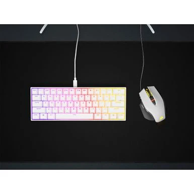 CORSAIR - K65 RGB Mini Wired 60% Mechanical Cherry MX SPEED Linear Switch Gaming Keyboard With PBT Double-Shot Keycaps - White - Image 8