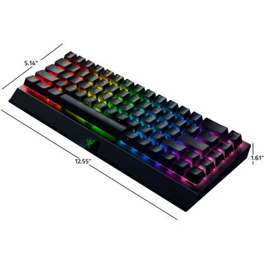 Razer - BlackWidow V3 Mini Hyperspeed 65% Wireless Mechanical Clicky Tactile Switch Gaming Keyboard With Chroma RGB Backlighting - Black - Image 2