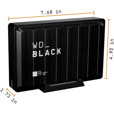 WD - BLACK D10 8TB External USB 3.2 Gen 1 Portable Hard Drive - Black - Image 2