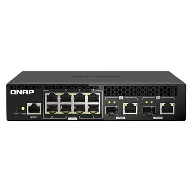 QNAP QSW-M2108R-2C Web Managed Half-Width Rackmount Switch, With Two 10GbE SFP+/RJ45 Combo Ports And Eight 2.5 Gigabit Port