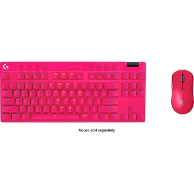 Logitech - PRO X TKL LIGHTSPEED Wireless Mechanical Tactile Switch Gaming Keyboard With LIGHTSYNC RGB - Magenta - Image 4